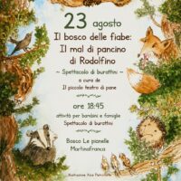 IL BOSCO DELLE FIABE: il mal di pancino di Rodolfino – domenica 23 agosto 2026